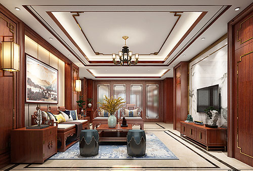 南陵小清新格调的现代简约别墅中式设计装修效果图